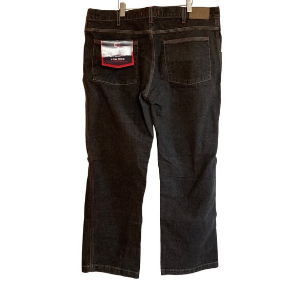 Vintage Bugle Boy Low Rise Black Denim Jeans 40 x 32 Black Baggy Streetwear NWT - Picture 4 of 10